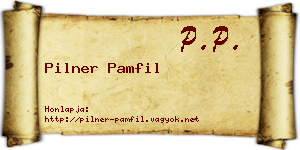 Pilner Pamfil névjegykártya
